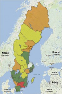Facebookkartan - Facebookanvåändande indexerat per län