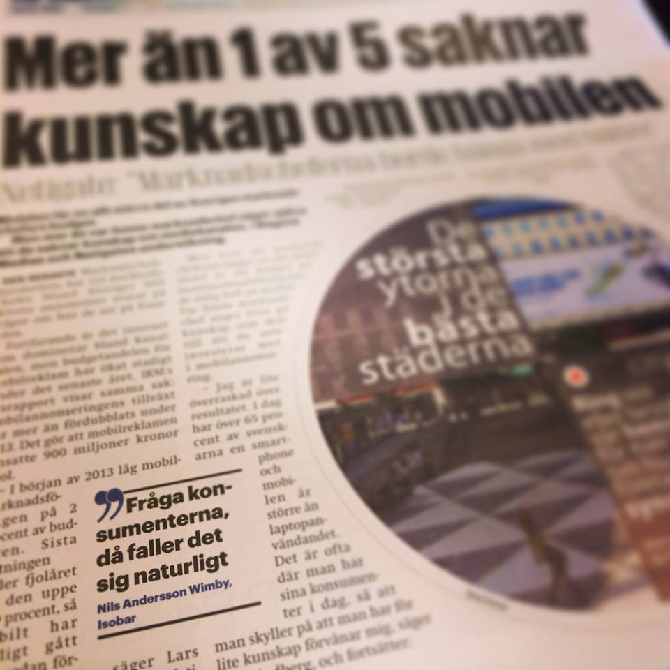 I Dagens Media om mobil okunskap bland marknadschefer